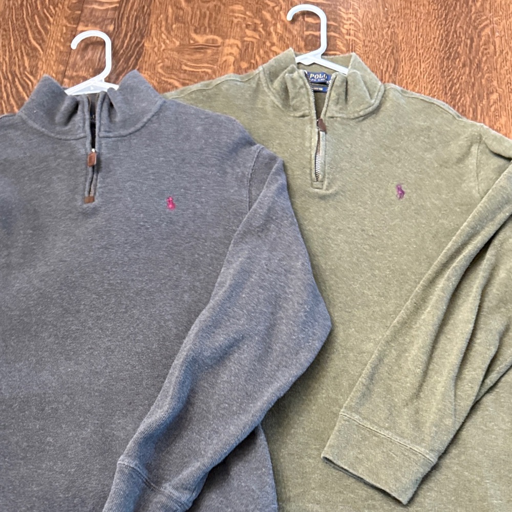 Polo by Ralph Lauren Gray and Olive Zip-Up Sweaters